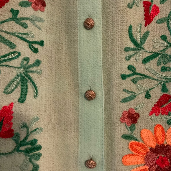 John Mark Floral Embroidered Women's Top - Multicolor XL - Picture 2 of 6